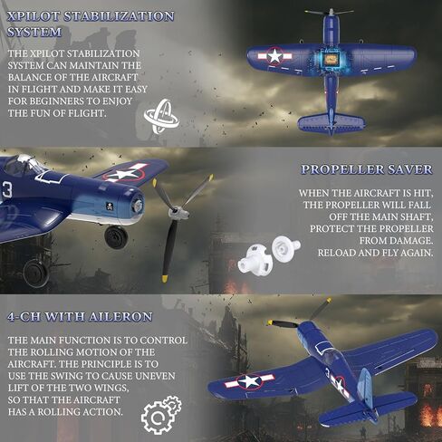Remote Control Aircraft Plane, Spitfire V2 RC Plane with 3 Modes for Easy U-Turns and Control for Adults & Kids (Blue) in Kuwait