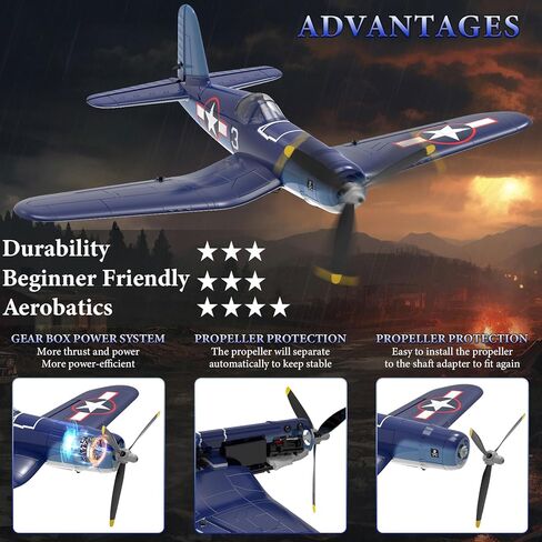 Remote Control Aircraft Plane, Spitfire V2 RC Plane with 3 Modes for Easy U-Turns and Control for Adults & Kids (Blue) in Kuwait