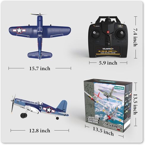 Remote Control Aircraft Plane, Spitfire V2 RC Plane with 3 Modes for Easy U-Turns and Control for Adults & Kids (Blue) in Kuwait