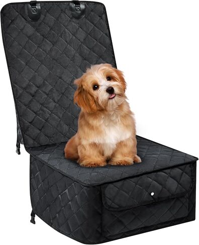 Dog Car Seat Cover for Back Seat - Back Seat Extender for Dogs with Hard Bottom Holds 400 lbs, Waterproof Car Seat Protector for Dogs with Mesh Window, Dog Hammock for Car, SUV, Truck in Saudi Arabia