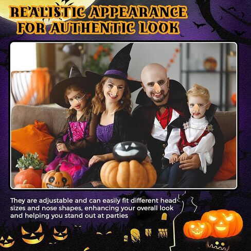 WILLBOND 12 Pack Halloween Bald Caps Latex Bald Head Wig Caps Long Fake Nose for Men Women Cosplay Theme Party in Saudi Arabia