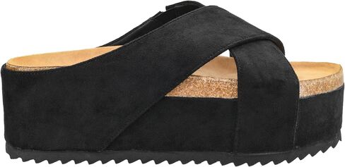 Corkys Footwear Don't Cross Me 2-Inch Platform Sandals with Chic Crisscrossed Faux Suede Straps – Cute and Comfortable in Saudi Arabia