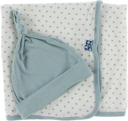 KicKee Swaddle Blanket and Matching Knot Hat, Silky Soft Baby Blanket, Swaddle Wrap is Sized 40" x 29" (Tiny Hearts - One Size) in Saudi Arabia