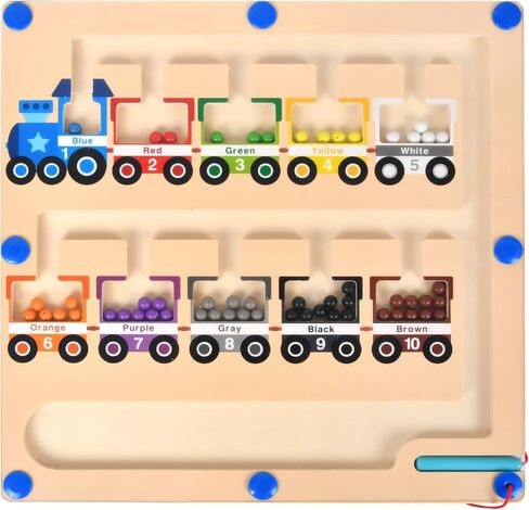 Magnetic Puzzle Magnetic Color Maze, Fine Motor Skills，Learn Counting Puzzle Activity Boards for Toddlers and Children Boys and Girls Preschool 3+ Kids, Maze Board Game Puzzle Toys (Train) in Saudi Arabia
