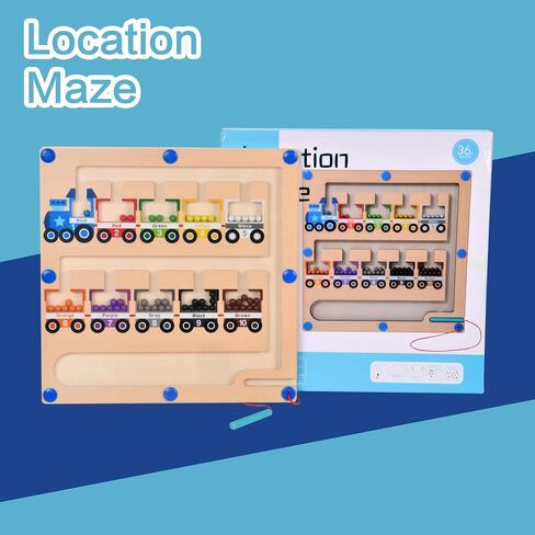 Magnetic Puzzle Magnetic Color Maze, Fine Motor Skills，Learn Counting Puzzle Activity Boards for Toddlers and Children Boys and Girls Preschool 3+ Kids, Maze Board Game Puzzle Toys (Train) in Saudi Arabia