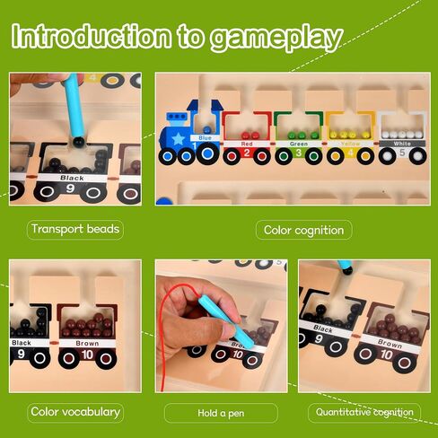 Magnetic Puzzle Magnetic Color Maze, Fine Motor Skills，Learn Counting Puzzle Activity Boards for Toddlers and Children Boys and Girls Preschool 3+ Kids, Maze Board Game Puzzle Toys (Train) in Saudi Arabia
