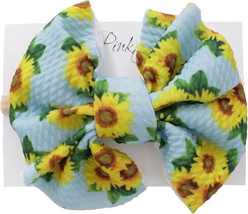 Baby Girl Bows Headband Newborn Handmade Hair Bows Hair Accessories for Infant Toddlers Kids (Sunflower, One Size) in Saudi Arabia