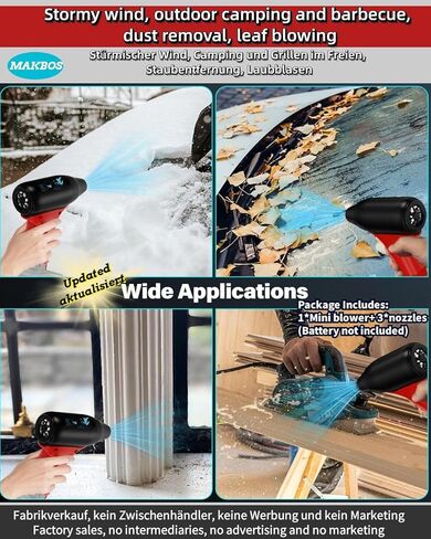 Leaf Blower for Milwaukee12V M12 Battery Cordless Electric Air Duster Mini Jet Blower Portable Violent Fan for Garage,Sawmill Room,Camping BBQ,Wood Workshop Cleaning,Clear Snow(Battery Not Included) in Kuwait