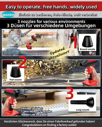 Leaf Blower for Milwaukee12V M12 Battery Cordless Electric Air Duster Mini Jet Blower Portable Violent Fan for Garage,Sawmill Room,Camping BBQ,Wood Workshop Cleaning,Clear Snow(Battery Not Included) in Kuwait