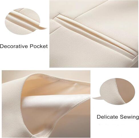 بدلة نسائية سترة متأنقة 4 أزرار أسفل الرقبة على شكل حرف v صدرية سترة اقتصادية بدلة عمل سترات مع جيوب in Kuwait