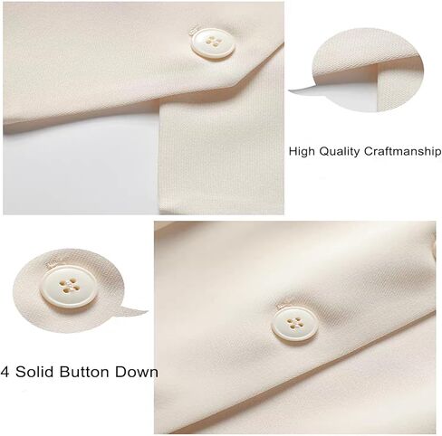 بدلة نسائية سترة متأنقة 4 أزرار أسفل الرقبة على شكل حرف v صدرية سترة اقتصادية بدلة عمل سترات مع جيوب in Kuwait