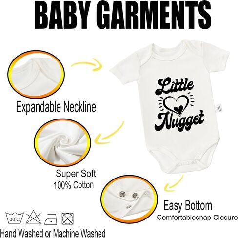 بدلة للجسم Little Nugget، ملابس للأطفال حديثي الولادة من القطن بأكمام قصيرة من عمر 0 ​​إلى 24 شهرًا in Kuwait