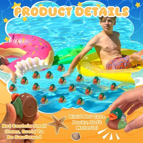 56 Pcs 2 Inch Family Mallard Rubber Duck Cool Floating Rubber Ducky Car Dashboard Ornament for Ducky Birthday Party Nature Birds Lovers Duck Hunting Decoration in Kuwait