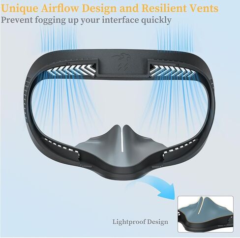 Face Pad & Face Cover Cushion Replacement Compatible with Oculus/Meta Quest 2 Accessories, 2 PCS Facial Interface Frame with Anti-Leakage Nose Pad, 2 PCS Removable Foam Face Covers in Saudi Arabia