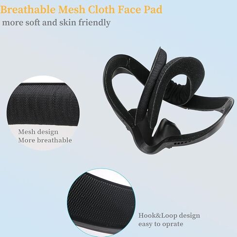 Face Pad & Face Cover Cushion Replacement Compatible with Oculus/Meta Quest 2 Accessories, 2 PCS Facial Interface Frame with Anti-Leakage Nose Pad, 2 PCS Removable Foam Face Covers in Saudi Arabia