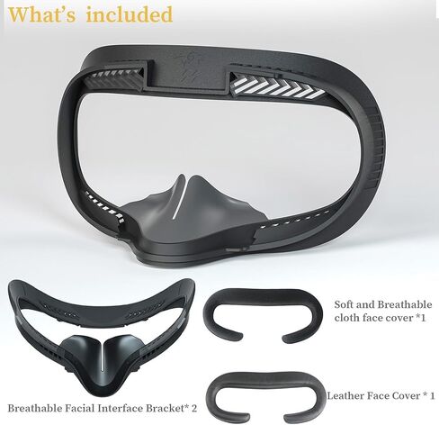 Face Pad & Face Cover Cushion Replacement Compatible with Oculus/Meta Quest 2 Accessories, 2 PCS Facial Interface Frame with Anti-Leakage Nose Pad, 2 PCS Removable Foam Face Covers in Saudi Arabia
