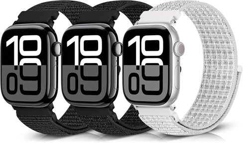 Bcuckood Nylon Sport Bands Compatible with Apple Watch Band 49mm 45mm 46mm 44mm 42mm 41mm 40mm 38mm Women Men, Adjustable Solo Loop Bands for iWatch Series 11 10 9 8 7 6 5 4 3 SE Ultra 2 1, 3 Pack in Saudi Arabia