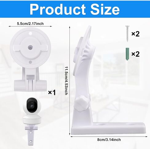 Camera Wall Mount Compatible with Reolink E1 / E1 Pro, White Camera Wall Bracket Adjustable Ceiling Camera Mount for Mercury TPLINK in Saudi Arabia