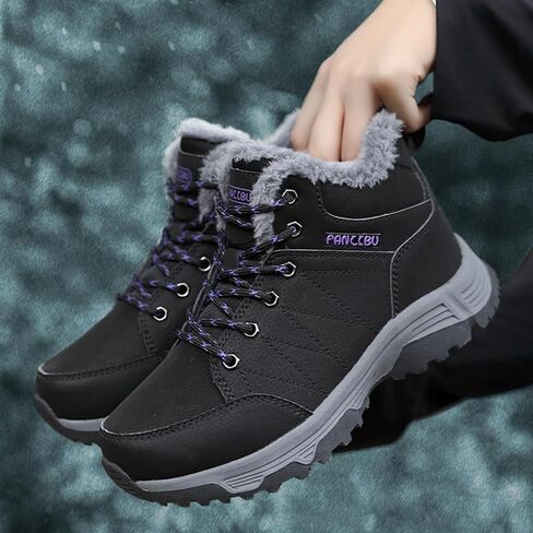 Women Waterproof Winter Ankle Snow Boots Non-Slip Hiking Boots with Warm Fur Lined Winter Walking Boots Sneakers Wide Width Outdoor in Saudi Arabia