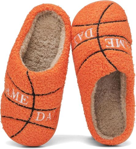 INMINPIN Women Men Ball Sports Slippers Soft Curly Plush House Shoes Cozy Bedroom Slippers Indoor Outdoor with Non Slip Sole for Sports Fan in Kuwait