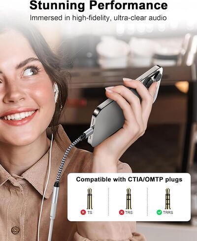 [Apple MFi Certified] Lightning to 3.5mm Aux Adapter for iPhone, Pad, and iPod - High-Fidelity Headphone Jack Adapter- Lightening Dongle for iPhone 14 13 12 11 Pro Max/Pro/Plus in Saudi Arabia