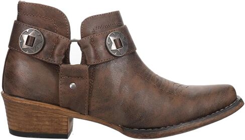 ROPER Womens Ava Harness Snip Toe Casual Boots Ankle Low Heel 1-2" - Brown in Saudi Arabia