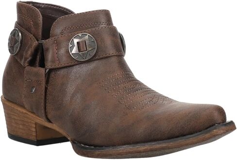 ROPER Womens Ava Harness Snip Toe Casual Boots Ankle Low Heel 1-2" - Brown in Saudi Arabia