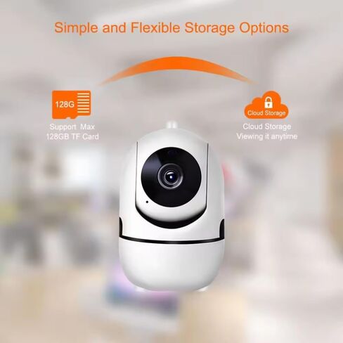 Wireless Security Camera, Motion Detection, Two-Way Audio, 1080p HD, 355 Pan 90 Tilt, Mobile Remote Monitoring, Cloud &128 GB SD Card Support. in Saudi Arabia