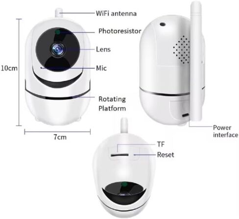 Wireless Security Camera, Motion Detection, Two-Way Audio, 1080p HD, 355 Pan 90 Tilt, Mobile Remote Monitoring, Cloud &128 GB SD Card Support. in Saudi Arabia