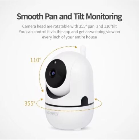 Wireless Security Camera, Motion Detection, Two-Way Audio, 1080p HD, 355 Pan 90 Tilt, Mobile Remote Monitoring, Cloud &128 GB SD Card Support. in Saudi Arabia