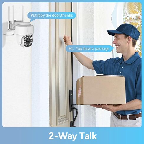 【تكبير رقمي 360 درجة PT وصوت ثنائي الاتجاه】 نظام كاميرا أمان لاسلكي خارجي كاميرات مراقبة PTZ مقاومة للماء للمراقبة بالفيديو المنزلي in Kuwait