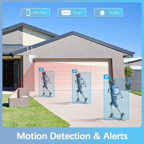 【تكبير رقمي 360 درجة PT وصوت ثنائي الاتجاه】 نظام كاميرا أمان لاسلكي خارجي كاميرات مراقبة PTZ مقاومة للماء للمراقبة بالفيديو المنزلي in Kuwait