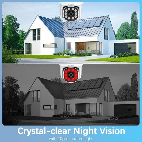 【تكبير رقمي 360 درجة PT وصوت ثنائي الاتجاه】 نظام كاميرا أمان لاسلكي خارجي كاميرات مراقبة PTZ مقاومة للماء للمراقبة بالفيديو المنزلي in Kuwait