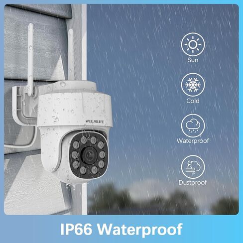 【تكبير رقمي 360 درجة PT وصوت ثنائي الاتجاه】 نظام كاميرا أمان لاسلكي خارجي كاميرات مراقبة PTZ مقاومة للماء للمراقبة بالفيديو المنزلي in Kuwait