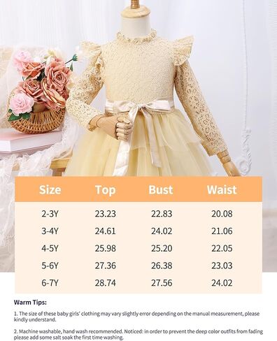 فستان توتو للأطفال الصغار من Kucnuzki، فستان حفلات للفتيات الصغيرات، فستان الأميرة من الدانتيل الأنيق، فساتين تنورة من التل للفتيات من عمر 2 إلى 7 سنوات in Kuwait