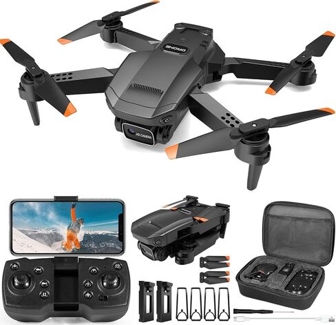 Drone with Camera for Adults Kids, 1080P HD Foldable FPV RC Quadcopter with 2 Batteries, Gesture Control, 90° Adjustable Lens, Headless Mode, Carrying Case, Altitude Hold, 3D Flip in Saudi Arabia