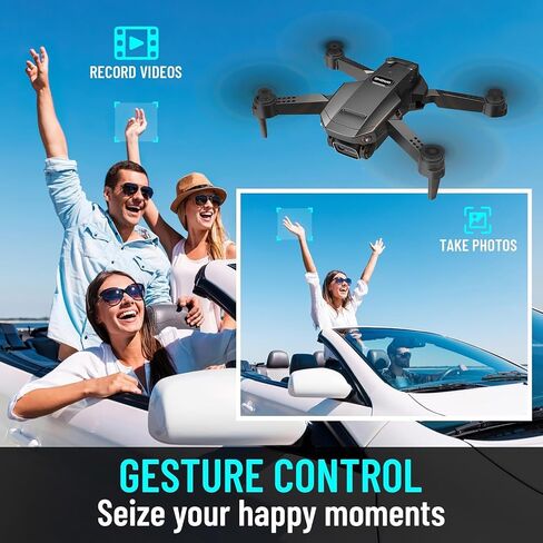 Drone with Camera for Adults Kids, 1080P HD Foldable FPV RC Quadcopter with 2 Batteries, Gesture Control, 90° Adjustable Lens, Headless Mode, Carrying Case, Altitude Hold, 3D Flip in Saudi Arabia