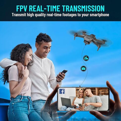Drone with Camera for Adults Kids, 1080P HD Foldable FPV RC Quadcopter with 2 Batteries, Gesture Control, 90° Adjustable Lens, Headless Mode, Carrying Case, Altitude Hold, 3D Flip in Saudi Arabia