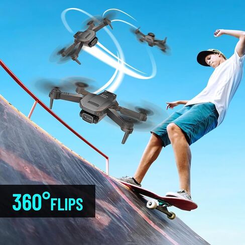 Drone with Camera for Adults Kids, 1080P HD Foldable FPV RC Quadcopter with 2 Batteries, Gesture Control, 90° Adjustable Lens, Headless Mode, Carrying Case, Altitude Hold, 3D Flip in Saudi Arabia