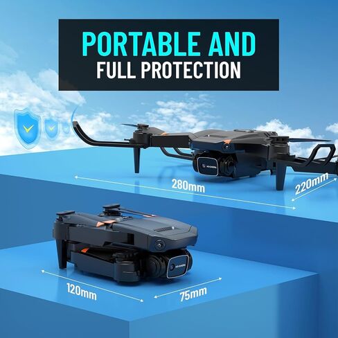 Drone with Camera for Adults Kids, 1080P HD Foldable FPV RC Quadcopter with 2 Batteries, Gesture Control, 90° Adjustable Lens, Headless Mode, Carrying Case, Altitude Hold, 3D Flip in Saudi Arabia