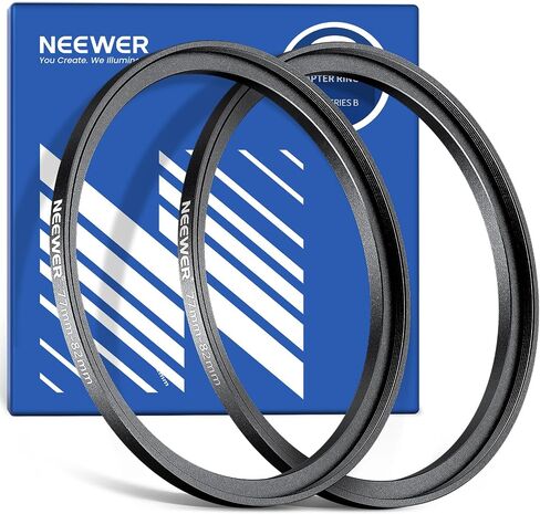NEEWER 77-82mm Step Up Ring Adapter (2 Pack) with Cleaning Cloth, Ultra Slim Aluminum Alloy Lens Filter Adapter Ring for 77mm Camera Lens to Use 82mm Filter in Saudi Arabia