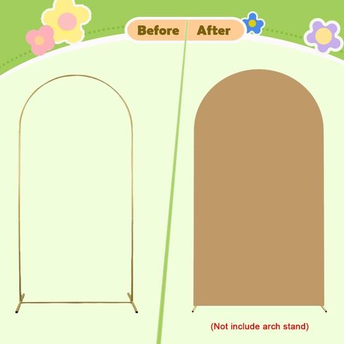 Spandex Arch Cover Khaki Wedding Arch Cover 7.2ft Tan Brown Arch Stand Covers Round Top Chiara Backdrop Cover Dounble Sided Arch Panels Backdrop for Baby Shower Gender Reveal Party Ceremony in Saudi Arabia