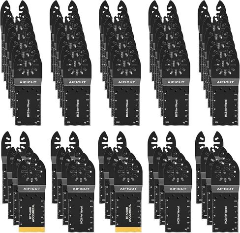 55 PCS Universal Wood Metal Oscillating Multitool Quick Release Saw Blades Fit Dewalt Porter Cable Black & Decker Rockwell Ridgid Ryobi Milwaukee Chicago Craftsman in Saudi Arabia