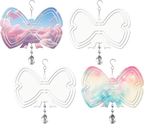 Sublimation Wind Spinner Blanks 4 Pack Wind Spinners Sublimation Blanks Hanging Wind Spinner 3D Metal Aluminum Kinetic Sculpture for Yard Garden Indoor Outdoor Porch Decoration (Tree of Life) in Saudi Arabia