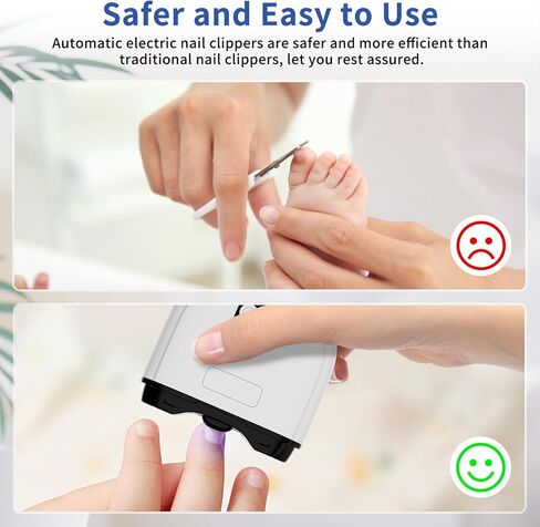 مقص أظافر كهربائي، 3 سرعات ماكينة تشذيب أظافر كهربائية أوتوماتيكية للبالغين وكبار السن والأطفال الصغار مع ضوء LED، مقص أظافر كهربائي قابل لإعادة الشحن للرجال والنساء والأطفال، مقص أظافر كهربائي لأصابع القدم in Kuwait