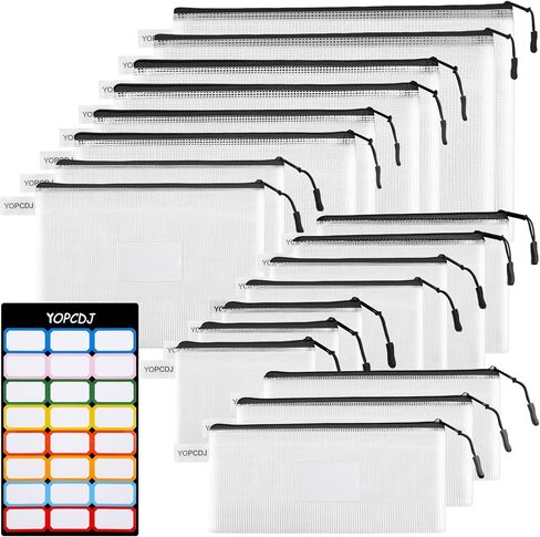 20pcs Mesh Zipper Pouch - A3 17x12 Inches Large Reusable Pouches for Organizing Classroom & Storage, Extra Large Zipper Bags, Board Game & Puzzle Storage in Saudi Arabia