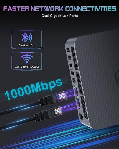 Beelink Mini PC AMD Ryzen 9 6900HX Up to 4.9GHz 8C/16T, SER6 32GB DDR5 RAM 1TB SSD PCIe4.0, Radeon 680M Graphics 12core 2400 MHz, 2.5G LAN Mini Computer WiFi 6/BT5.2/HDMI/DP/USB4.0,Gaming/Office in Saudi Arabia