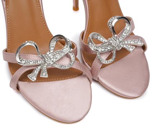 Vertundy Women's Slingback Heeled Sandals Slip On Stiletto Heels Open Toe High Rhinestone Bow Decoration Dress Party Wedding Elegant Shoes for Women in Kuwait