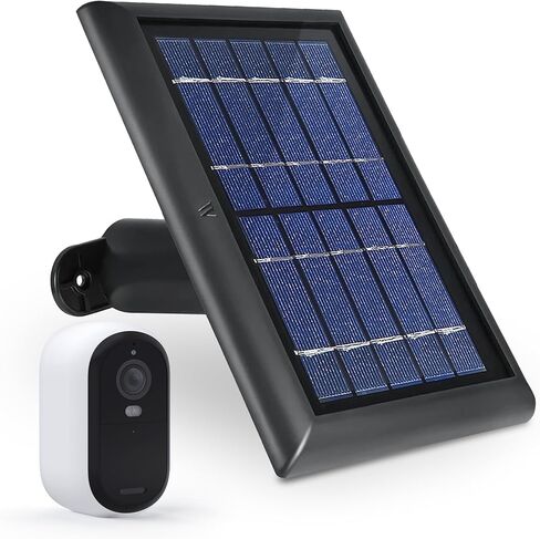 Wasserstein Solar Panel Compatible with Arlo Essential 2K Outdoor Security Camera (2nd Gen) / XL (2nd Gen) & Essential Spotlight (Camera NOT Included) - (1-Pack, Black) in Saudi Arabia