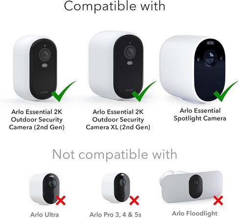 Wasserstein Solar Panel Compatible with Arlo Essential 2K Outdoor Security Camera (2nd Gen) / XL (2nd Gen) & Essential Spotlight (Camera NOT Included) - (1-Pack, Black) in Saudi Arabia